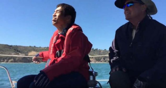 ABD'nin San Diego limanndan 24 ubat'ta 12 metrelik bir yatla yola kan Iwamoto, Pasifik Okyanusu'nda yaklak 14 bin kilometrelik yol kat ederek Japonya'nn Fukuima kentindeki bir limana ulat.     