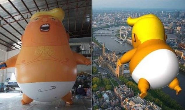 Aktivistler devasa bebein bu kez daha byk bile olabileceini syledi ve 'Trump'n kendini gkyznde grmekten kaar yok' dedi.      