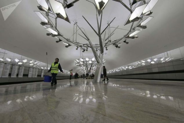 2014 y�l�nda hizmete a��lan Troparevo istasyonu, s�rad��� modern mimarisiyle dikkat �ekiyor.   
