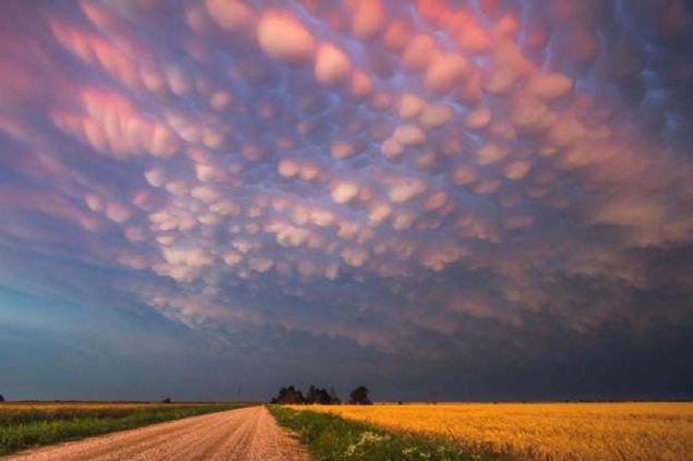 Oklahoma, ABD'de mammatus bulutlar.          