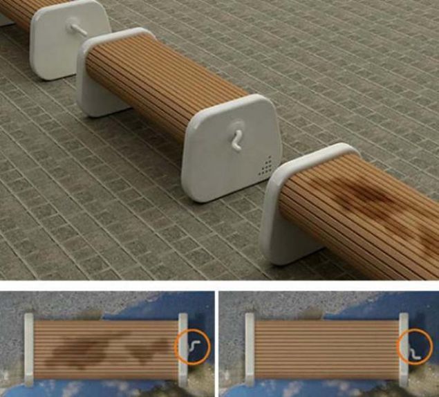 Yamurdan sonra slak zeminde oturmak istemeyenler iin ift yzl bank        