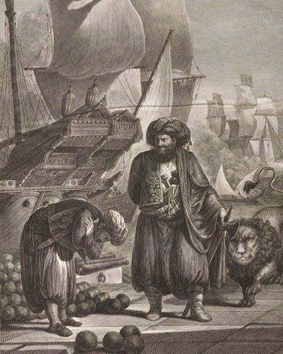 Gittii her yere zincir tasmasndan tuttuu aslanyla beraber gidiyor ve ele geirdii gemilere aslanyla beraber kyordu.              