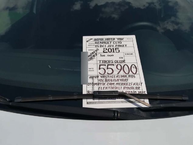 2015 RENAULT CLO   <br><br>  55.900 TL                   