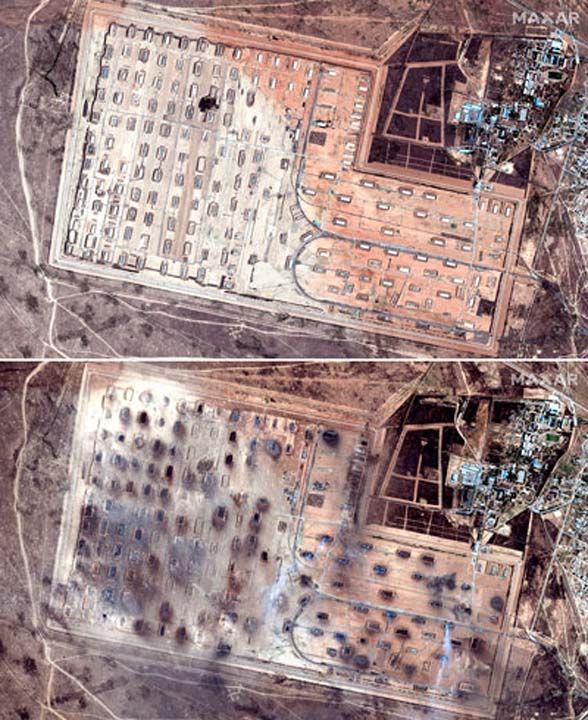 En az iki kiinin ld, 165 insann da yaraland zincirleme patlamalarn, mhimmat depolarn haritadan sildii gze arpyor. 