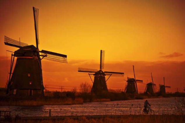 Kinderdijk Yeldeirmenleri, Hollanda           