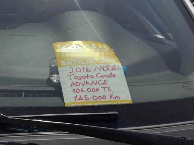 2016 Toyota Corolla 105.000 TL     
