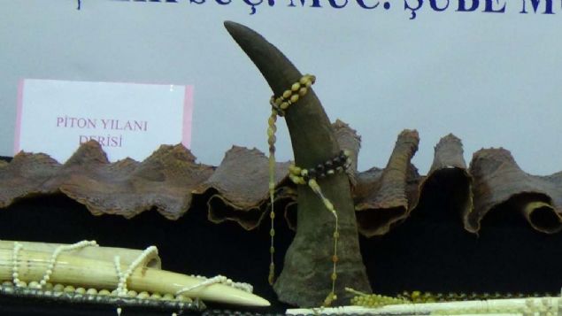 PYASA DEER 1 BUUK MLYON LRA  <br><br>  Kaaklk polisleri 23 Ekim'de Kathan'de bulunan bir eve baskn dzenledi. Yaplan operasyonda Azerbaycan uyruklu N.S. yakalanarak gzaltna alnd.  <br><br>  Evde yaplan aramalarda 189 gergedan, fildii ve damla kehribar tesbih, 2 fil dii, 1 gergedan boynuzu, 4 metre 60 santimetre uzunluunda piton ylan derisi, 62 fil dii obje, 14 tarihi eser ele geirildi.  