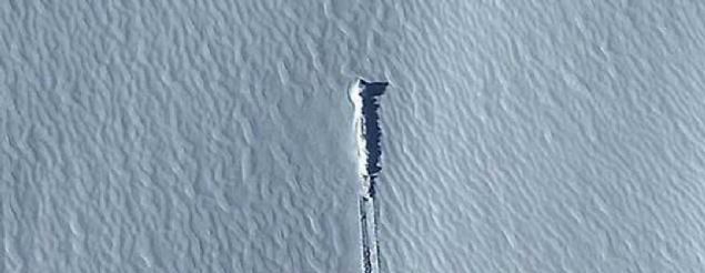 Atlantik okyanusunun gneyinde yer alan Gney Georgia Adalar, Google Earth'te ilgin bir kefe sahne oldu.       