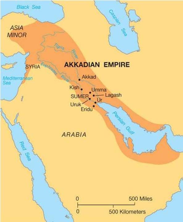 Akad imparatorluu (M 24. ve 22. yzyllar)   <br><br>  Mezopotamya'daki ilk birleik imparatorluktu ve sulamann gelimesiyle birlikte bymt.       