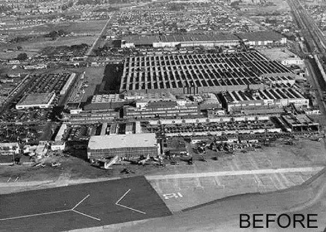 Ayda 300 uan retildii fabrika yukardan bakldnda tamamen bir yerleim yeri grntsne sahip.    