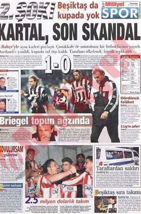                                                                 DARDANELSPOR 1-0 BEKTA  <br><br>  Fenerbahe'nin Pendikspor'a elendii gn Beikta da 2. Lig ekibi anakkale Dardanelspor'a elendi. Ancak Fenerbahe'nin elenmesi o kadar ses getirdi ki Kartal'n bu hezimeti hemen unutuldu.                                                        