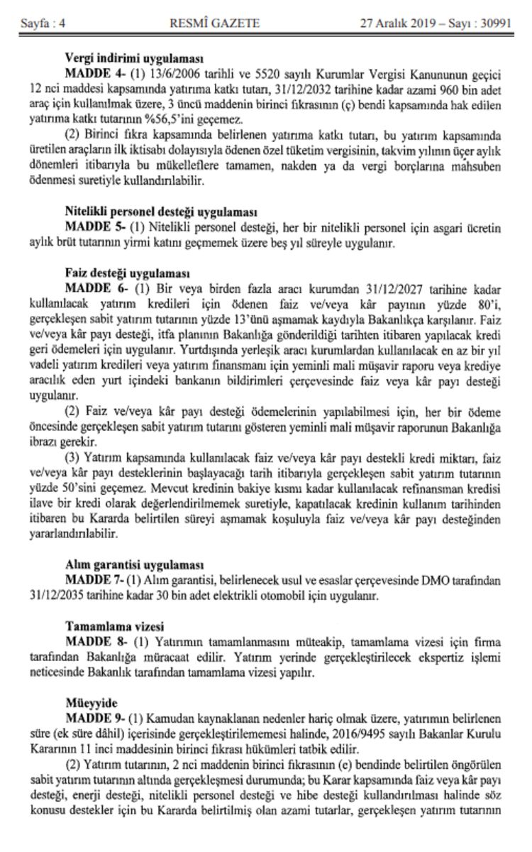  Yurt d���nda yerle�ik arac� kurumlardan kullan�lacak en az bir y�l vadeli yat�r�m kredileri veya yat�r�m finansman� i�in yeminli mali m��avir raporu veya krediye arac�l�k eden yurt i�indeki bankan�n bildirimleri �er�evesinde faiz veya kar pay� deste�i sa�lanacak.    