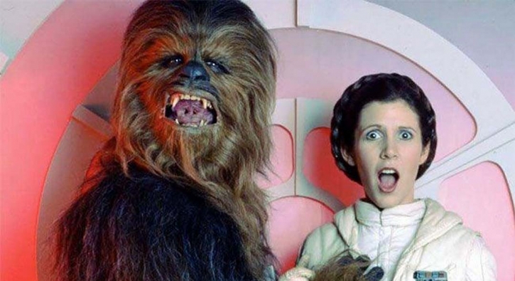 Star Wars'ta Chewbacca rolü kamera arkası fotoğrafları