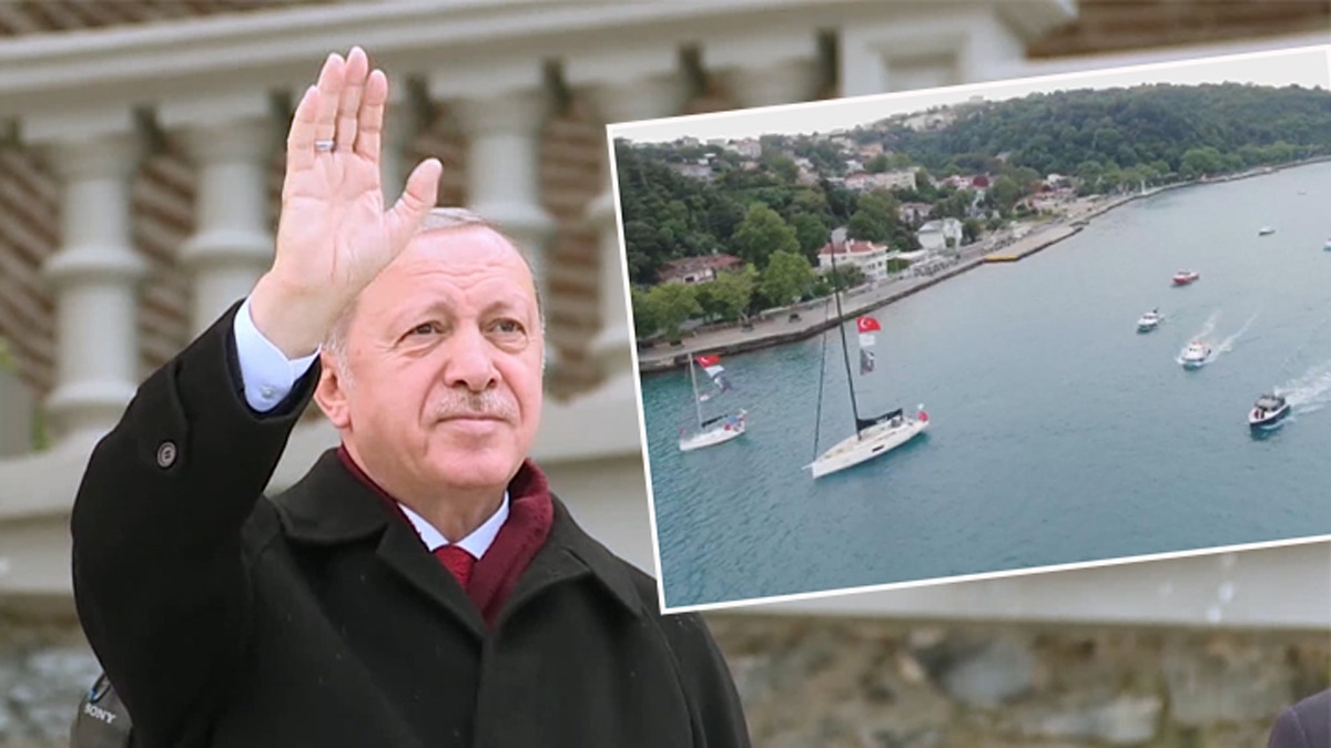 Cumhurbakan Erdoan, fetih kutlamalar dolaysyla Boaz'dan geen tekneleri selamlad