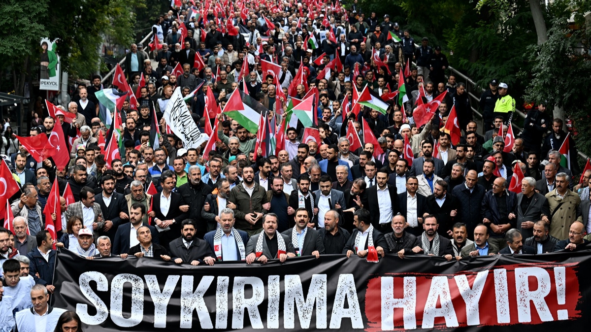 Ankara'dan Gazze iin destek gsterisi