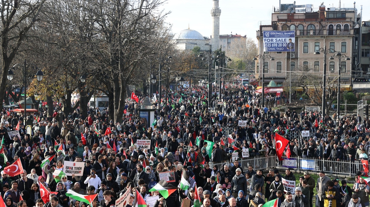 stanbul'da srail protesto edildi