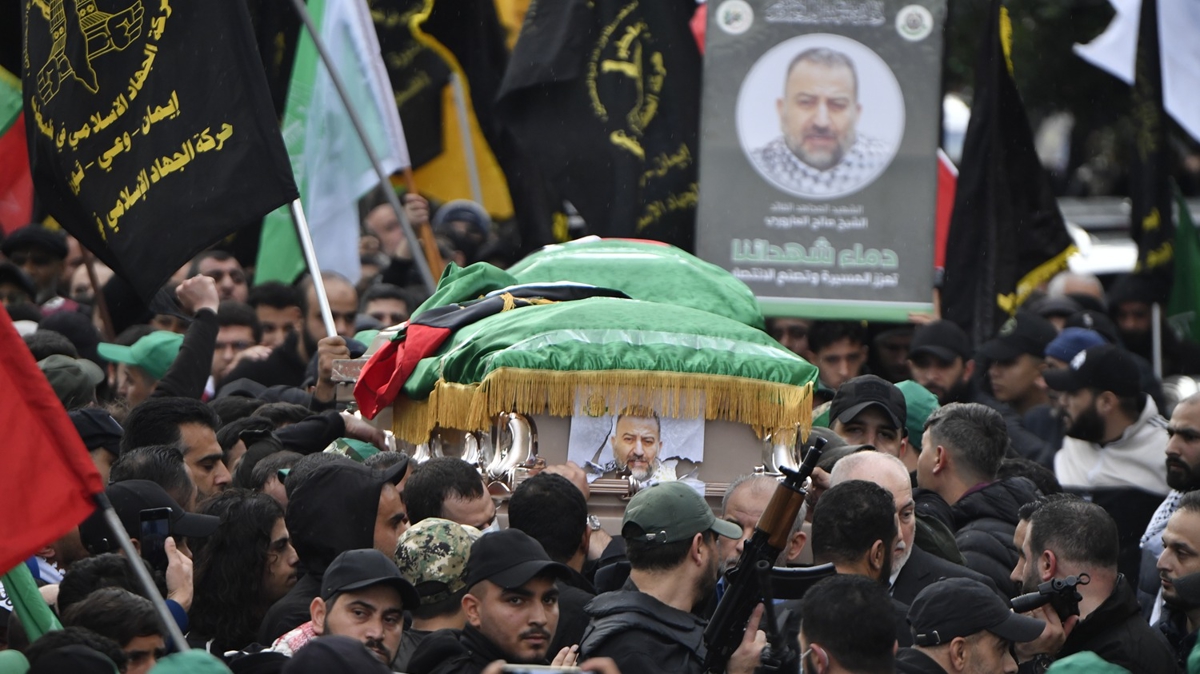 Hamas yneticisi Aruri, son yolculuuna uurland