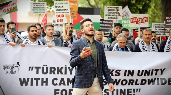 Trkiye'deki rencilerden ABD'deki Filistin eylemlerine destek