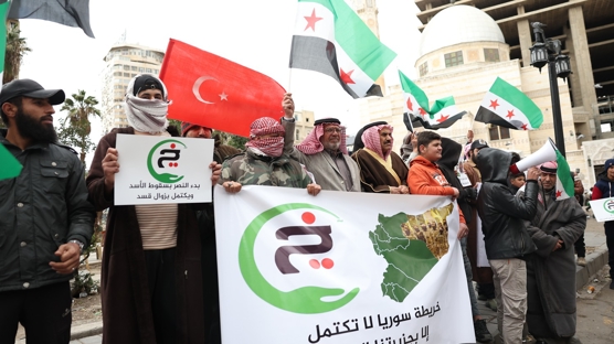 �am'da ter�r �rg�t� YPG'ye dev protesto